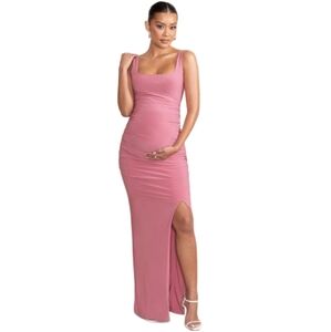 Club L London Avril Formal Maternity Blush Maxi Gown